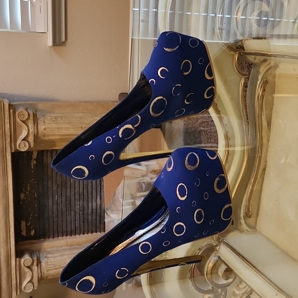 Blue and Gold Stiletos